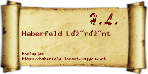Haberfeld Lóránt névjegykártya